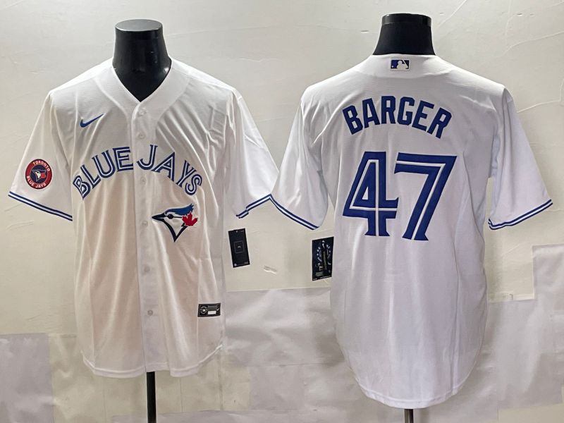 Men 2025 Toronto Blue Jays #47 Barger White Game Nike MLB Jersey style 3